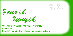 henrik kunyik business card